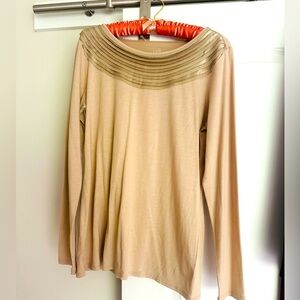 NWT j.jill silk tier tee, champagne size medium